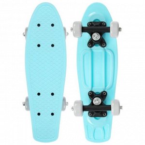 Скейтборд 42 х 12 см, колеса PVC 50 мм, пластиковая рама, цвет голубой