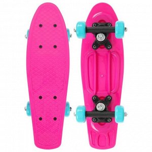 Скейтборд 42 х 12 см, колеса PVC 50 мм, пластиковая рама, цвет розовый