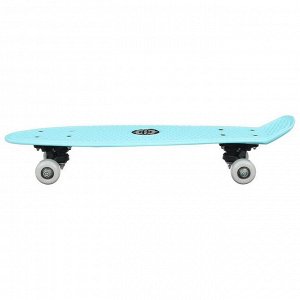 Скейтборд 56 х 15 см, колеса PVC 50 мм, пластиковая рама, цвет голубой