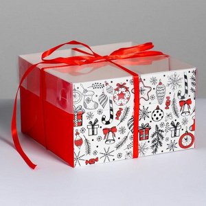 Коробка для капкейка «Время добрых подарков», 16 ? 16 ? 10 см