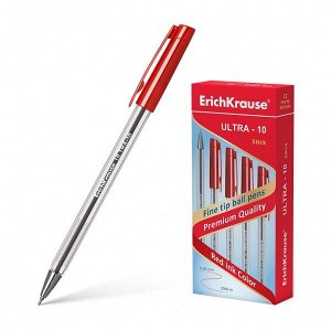 Ручка шарик "ErichKrause Ultra-10" 0.7мм красная 1/12 арт. ЕК-39433