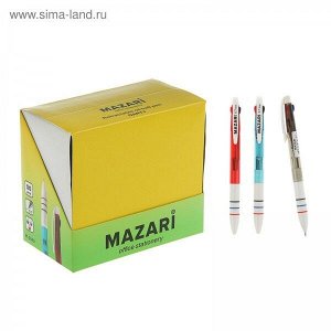 Ручка шарик "Mazari Darty" 3цв., автомат 0,7 мм масл.осн., цветной корп. 1/50 арт. M-5520D