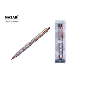 Ручка подар шарик "Mazari To Sparkle-3" автомат 1.0мм синяя, корпус металл.серебро 12/144 арт. M-7625-70-silver