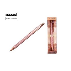 Ручка подар шарик "Mazari To Sparkle-4" автомат 1.0мм синяя, корпус металл.розовое золото 12/144 арт. M-7626-70-rose gold