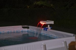 Водопад для бассейна с цветной Led подсветкой