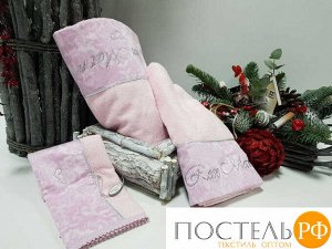 Набор полотенец "ROSE MARINE" со стразами Г.РОЗОВЫЙ (3шт) (Maison Dor)