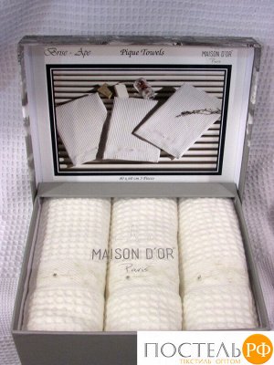 Набор полотенец "BRISE APE" вафельн крем (3шт) (Maison Dor)