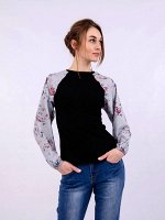 ДЖЕМПЕР ДЖ427 ЧЕРНЫЙ/СЕРЫЙ