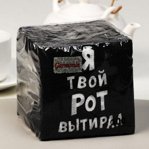 Салфетки бумажные однослойные «Я твой рот вытирал», 24x24 см, 100 шт.