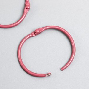 Кольца для альбомов "Айрис" 3,5 см, 2 шт, тёмно-розовый