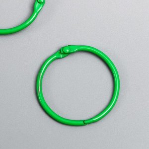 Кольца для альбомов "Айрис" 3,5 см, 2 шт, зелёный