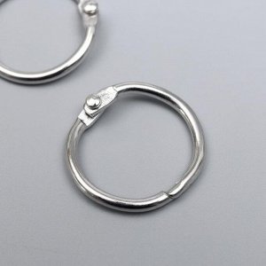 Кольца для альбомов "Айрис" 2,5 см, 2 шт, серебро