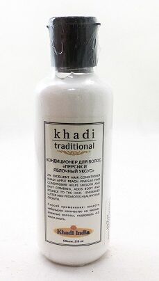 Кондиционер для всех типов волос Персик и яблочный уксус Кхади Apple Peach Vinegar Khadi Traditional 210 мл.