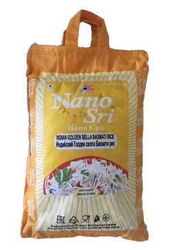 Рис басмати Голден Селла Нано Шри Indian Golden Sella Basmati Rice Nano Sri 5 кг