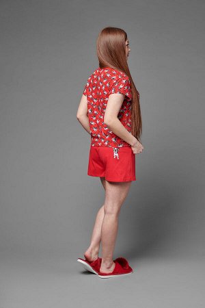 Женский костюм ЖК 026 (красный+чихуахуа)