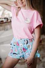 Женская пижама ЖП 022 (розовый+принт пончики)