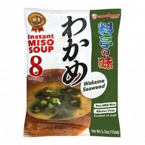 Суп- мисо с морской капустой Вакаме "Marukome" 8 порции 156г 1/10 Япония