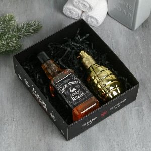Набор "С Новым годом!", гель для душа во флаконе виски, 250 мл; парфюм во флаконе граната, 100 мл