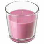 SINNLIG СИНЛИГ | Ароматическая свеча в стакане, Вишневый/ярко-розовый | 7.5 см