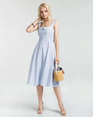 Платье жен. (002121)бело-голубой (сарафан хлопковый) INCITY