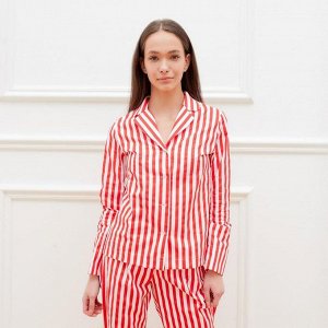 Рубашка женская KAFTAN "Полоса", цвет белый/красный
