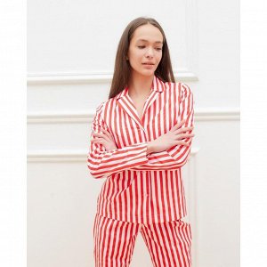 Рубашка женская KAFTAN "Полоса", цвет белый/красный