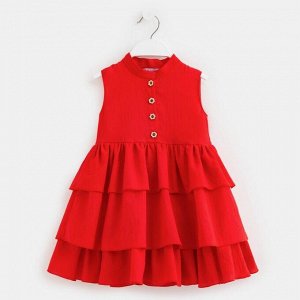 Платье для девочки с воланами MINAKU: Cotton collection цвет красный, рост 98