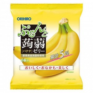 Фруктовое желе Orihiro "банан" на основе коняку с содержанием натурального сока 120 гр 1/24 Япония