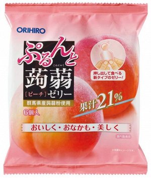 Фруктовое желе Orihiro "персик" на основе коняку с содержанием натурального сока 120 гр 1/24 Япония