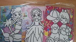 No name Фреска из песка с цветным фоном бумага, песок 9цв 21*28 см