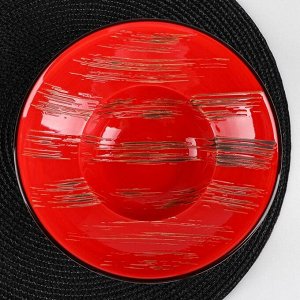 Тарелка для пасты Wilmax Scratch, d=19,5 см, 800 мл, цвет красный