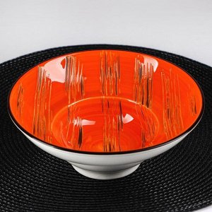 Тарелка для пасты Wilmax Scratch, d=19,5 см, 800 мл, цвет оранжевый