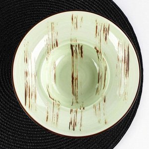 Тарелка для пасты Wilmax Scratch, d=19,5 см, 800 мл, цвет фисташковый