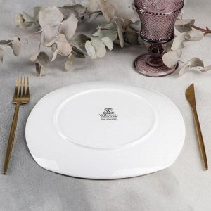 Тарелка фарфоровая обеденная Wilmax Ilona, d=24,5 см, цвет белый