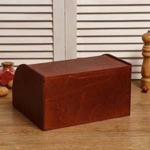 Хлебница деревянная "Корица", прозрачный лак, цвет красное дерево, 29x24.5x16.5 см