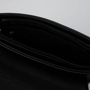 Сумка-мессенджер, отдел на клапане, наружный карман, цвет чёрный