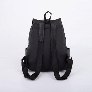 Рюкзак, отдел на молнии, 2 боковых кармана, цвет чёрный