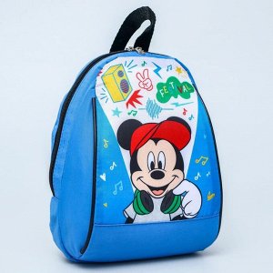 Рюкзак детский, 20*13*26, отд на молнии, голубой, Микки Маус и его друзья