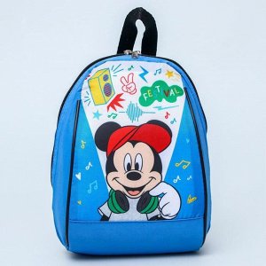 Рюкзак детский, 20*13*26, отд на молнии, голубой, Микки Маус и его друзья