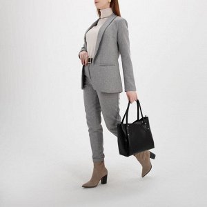 Сумка женская, 3 отдела на молнии, наружный карман, цвет серый