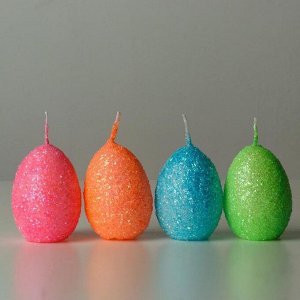 Свеча "Пасхальное яйцо" с блестками, 4.3х6,4 см, 58 гр, МИКС