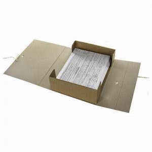 Короб архивный STAFF, А4 (240х330 мм), 70 мм, 2 завязки, переплетный картон, до 600 листов, 111955