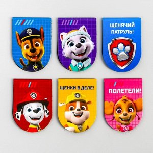 Магнитные закладки для книг, 6 шт. на открытке «Щенячий патруль», Paw Patrol