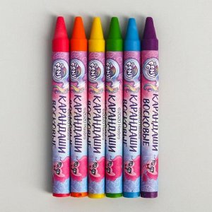 Восковые карандаши My Little Pony, набор 6 цветов, высота - 8см, диаметр - 0,8 см