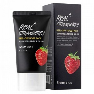 Mаска-пленка для носа с экстрактом клубники FarmStay Real Strawberry Peel Off Nose Pack, 60гр