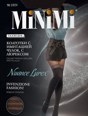 NUANCE LUREX 70 (MINIMI) /1/60/ колготки из микрофибры с имитацией чулок, с люрексом