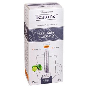 чай TEATONE 'EARL GREY BLACK' 15 стиков 1 уп.х 12 шт.