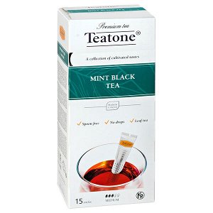 чай TEATONE 'MINT BLACK' 15 стиков 1 уп.х 12 шт.