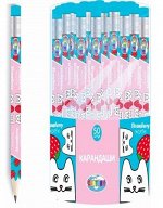 Карандаш черногр. с ластиком 87927 &quot;Strawberry cat&quot; НВ Centrum {Китай}