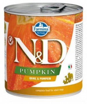 Фармина/Farmina конс. N&D Pumpkin корм для собак Перепел с Тыквой 285г